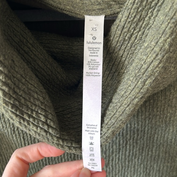 Lululemon Olive Green Ribbed Cowl Neck Sweater Size XS - Picture 4 of 7